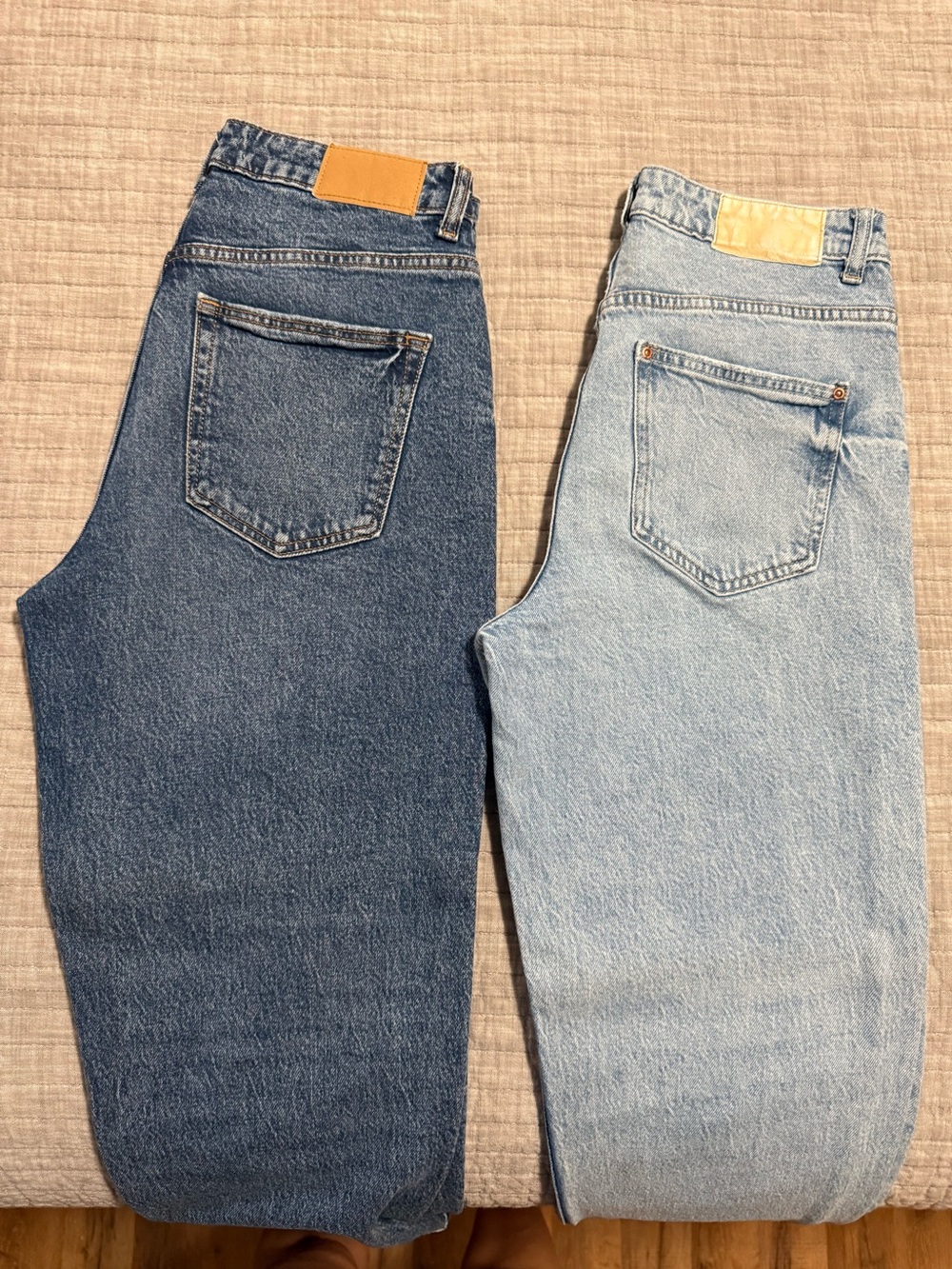 Women’s Zara Straight Jeans - Dark Blue & Light Blue